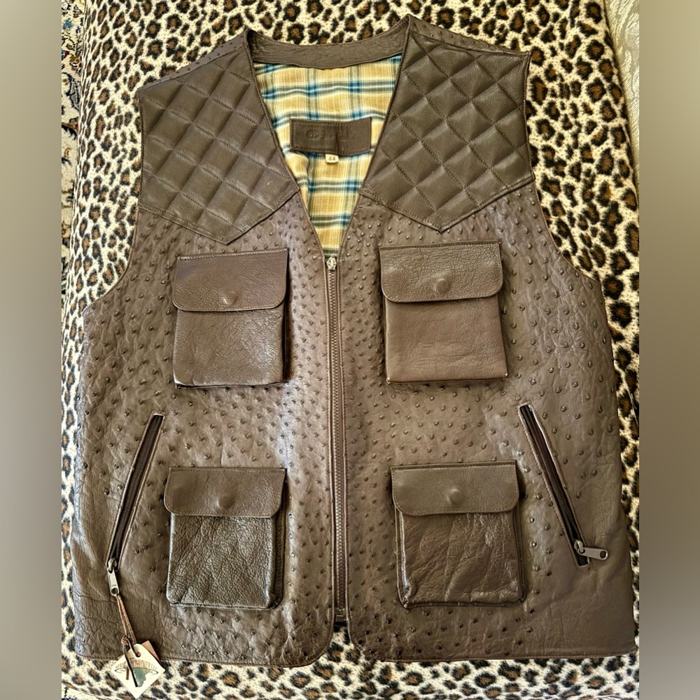 SOLD! Stunning Custom Made Genuine Ostrich Vest